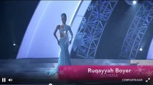 Miss Guyana falls on the stage at Preliminary Competition of Miss Universe