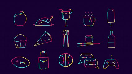 After Effects Project Files - 61 Stroke Colored Icons - VideoHive 9136391