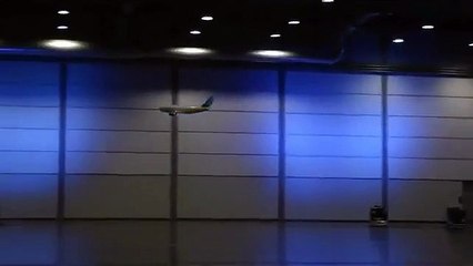 Amazing toy plane flying inside a room