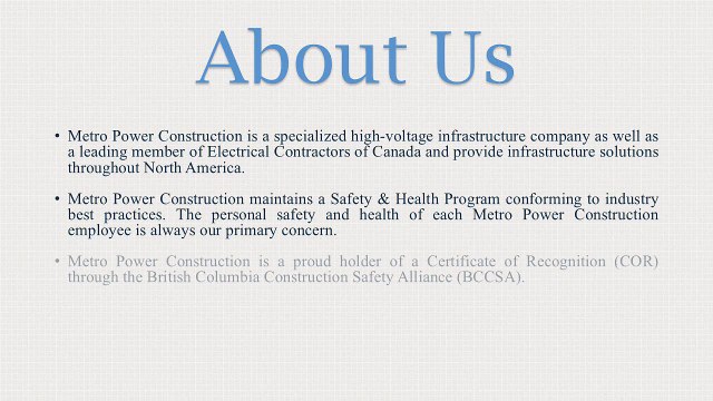 Metro Power,Power Line Installation,Powerline Construction ,Maintenance ,Power Distribution Vancouver