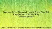 Womens Silver Shamrock Hearts Three Ring Set Engagement Wedding Ring Review
