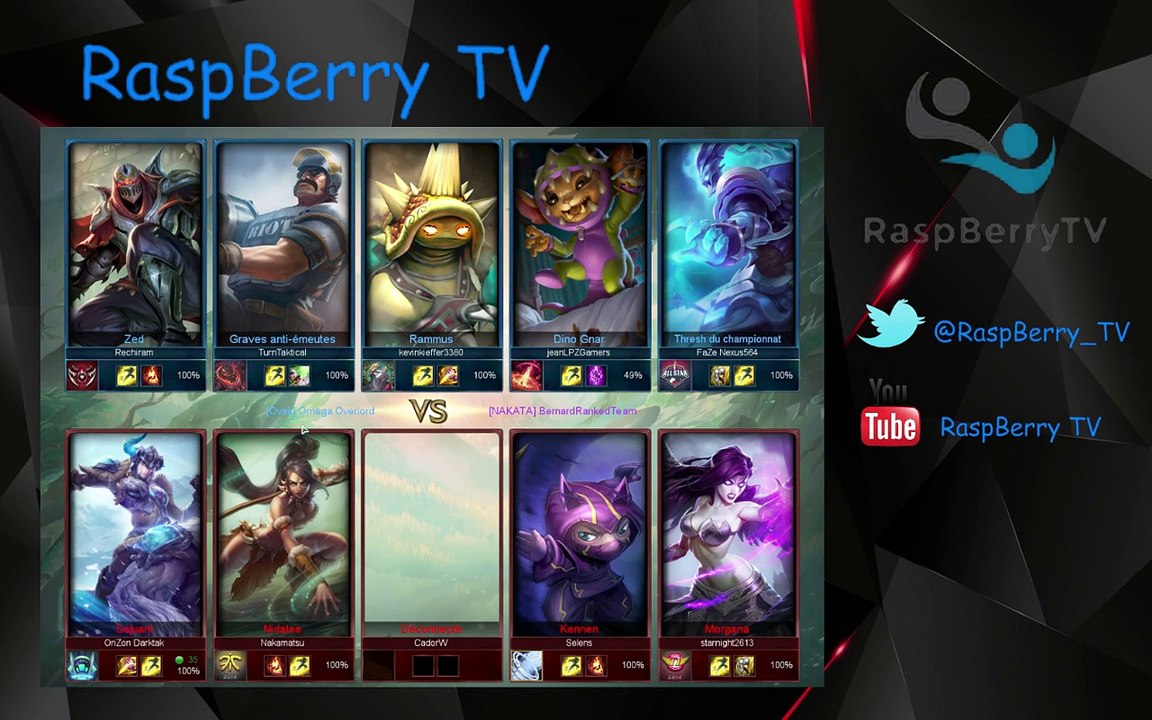 TV1 : Ranked Team RaspBerryTV (REPLAY)