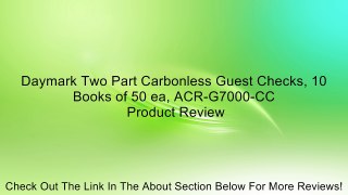 Daymark Two Part Carbonless Guest Checks, 10 Books of 50 ea, ACR-G7000-CC Review