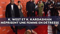 Kanye West et Kim Kardashian méprisent une femme tombée à leurs pieds