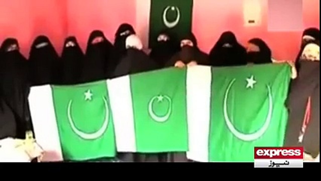 in kasmir women are arrested because of raising of pakistan's flag on 23rd march.