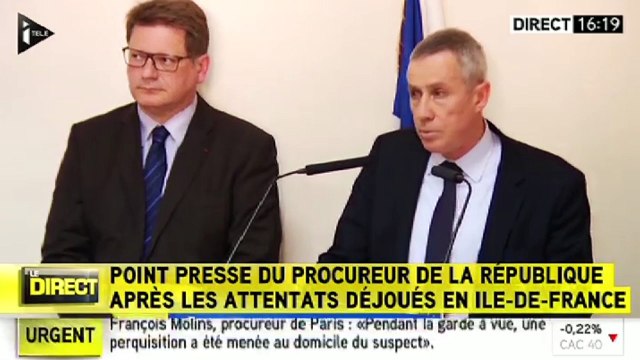 Attentat évité : la conférence de presse du procureur de Paris