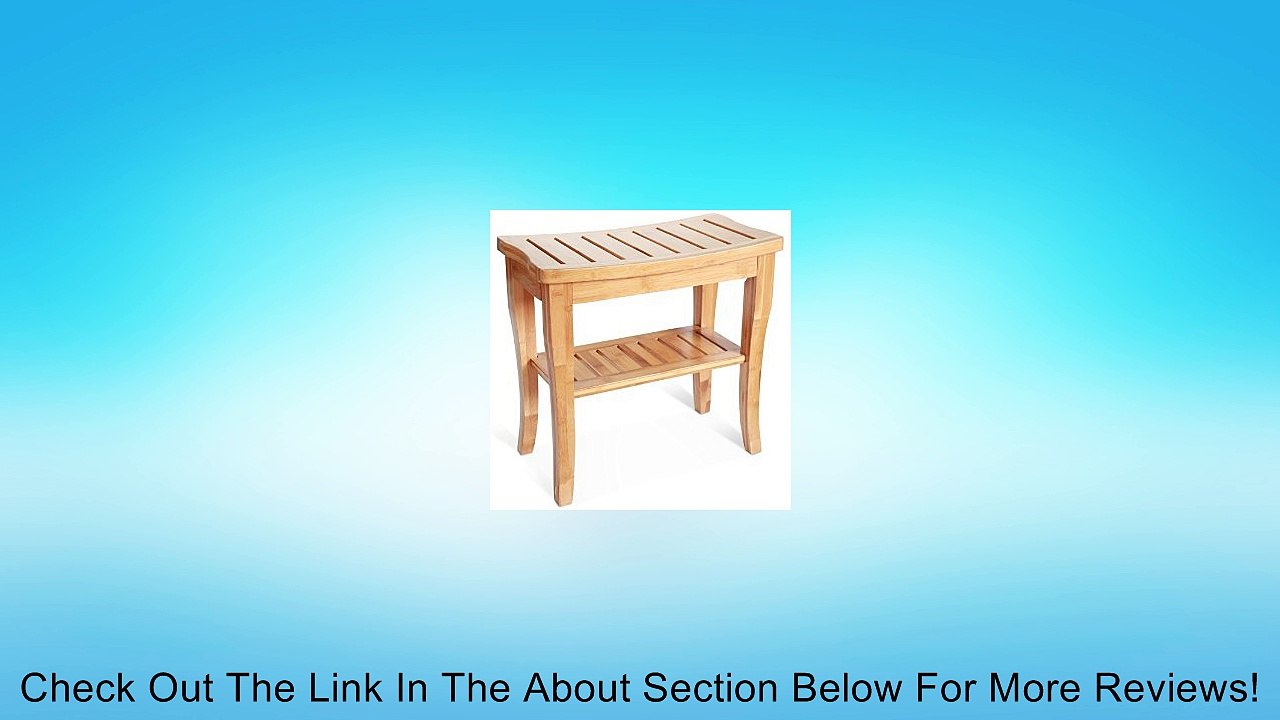 Deluxe Bamboo Shower Seat Bench with Storage Shelf. Review