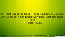27 Point Inspection Sheet - Keep Customers Satisfied and Vehicles in Top Shape with This Great Inspection Form Review