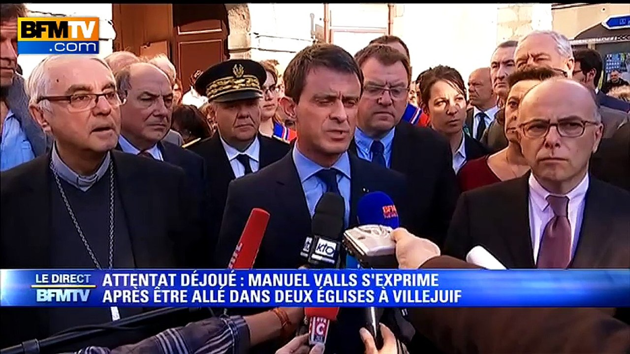 Attentat déjoué: les chrétiens doivent pouvoir "aller à la messe en parfaite sérénité", affirme Manuel Valls