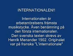INTERNATIONALEN (The internationale) Swedish