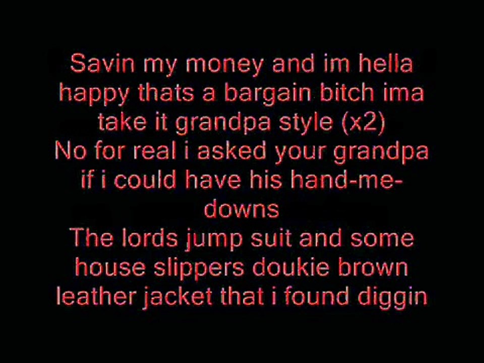 Macklemore - Thrift Shop Ft Wanz Lyrics On Screen