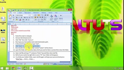 Make a hidden and password protected Folder without any Software