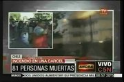Incendio en penal de San Miguel en Santiago de Chile