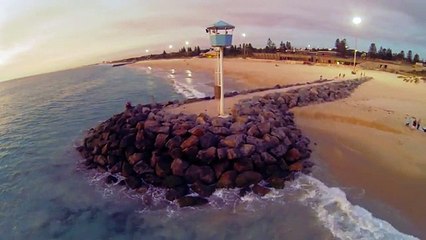 Guy Runs Like Hell To Catch His Falling Into Sea Drone