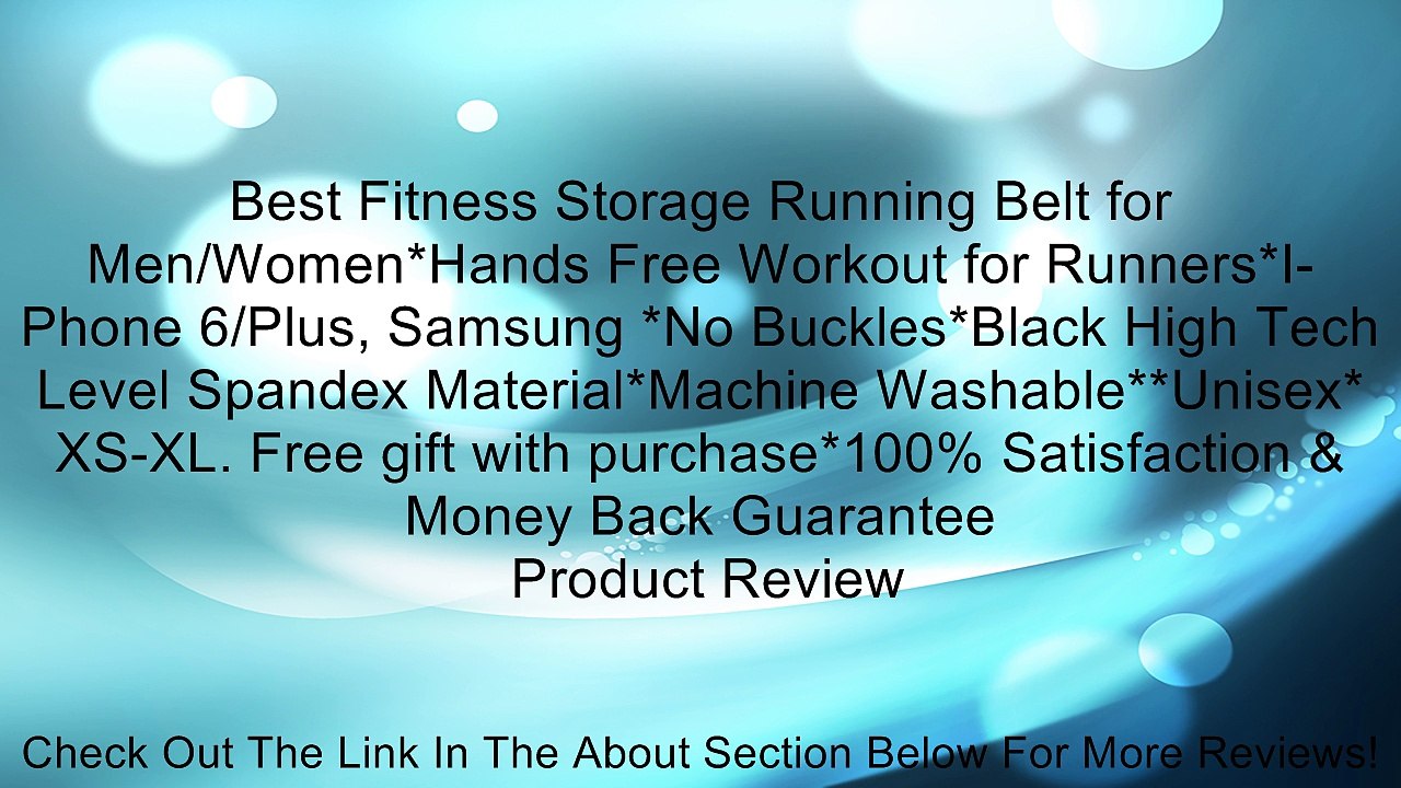 Best Fitness Storage Running Belt for Men/Women*Hands Free Workout for Runners*I- Phone 6/Plus, Samsung *No Buckles*Black High Tech Level Spandex Material*Machine Washable**Unisex* XS-XL. Free gift with purchase*100% Satisfaction & Money Back Guarantee Re