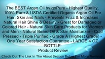 The BEST Argan Oil by goPure - Highest Quality, 100% Pure & USDA Certified Organic Argan Oil For Hair, Skin and Nails - Prevents Frizz & Increases Natural Hair Shine & Beauty - Great for Damaged or Colored Hair - Natural Skin Care Products for Women and M