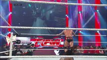 -John Cena and Randy Orton brawl outside the ring- Raw, Jan., ,