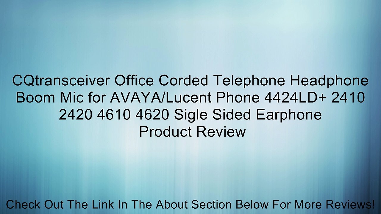 CQtransceiver Office Corded Telephone Headphone Boom Mic for AVAYA/Lucent Phone 4424LD+ 2410 2420 4610 4620 Sigle Sided Earphone Review
