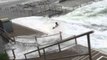 Huge Waves Sweeps Man Along Foreshore on Sydney's Dee Why Beach