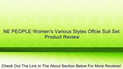 NE PEOPLE Women's Various Styles Offcie Suit Set Review