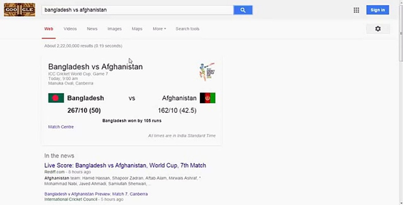 Cricket World Cup 2015 Live, Highlights- Bangladesh Inflict 105-Run Defeat on Debutants Afghanistan