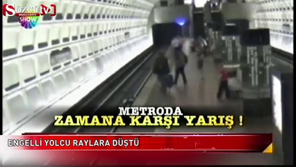 Engelli yolcu raylara düştü!