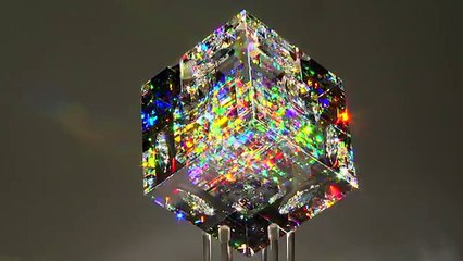 SPectrum Cube with Lenses by Jack Storms - The glass sculptor