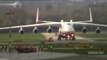 Antonov 225 the world largest transport airplane taxiing on hamburg airport