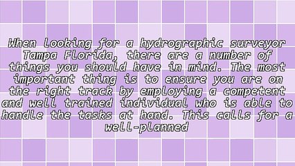 Tips On Getting A Reliable Hydrographic Surveyor Tampa Florida