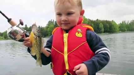 Boy's Awesome Reaction To Catching His First Fish
