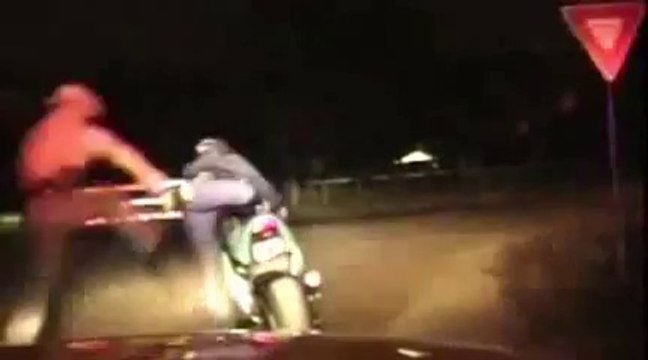 Trooper shoots motorcyclist during chase, kicks him off bike