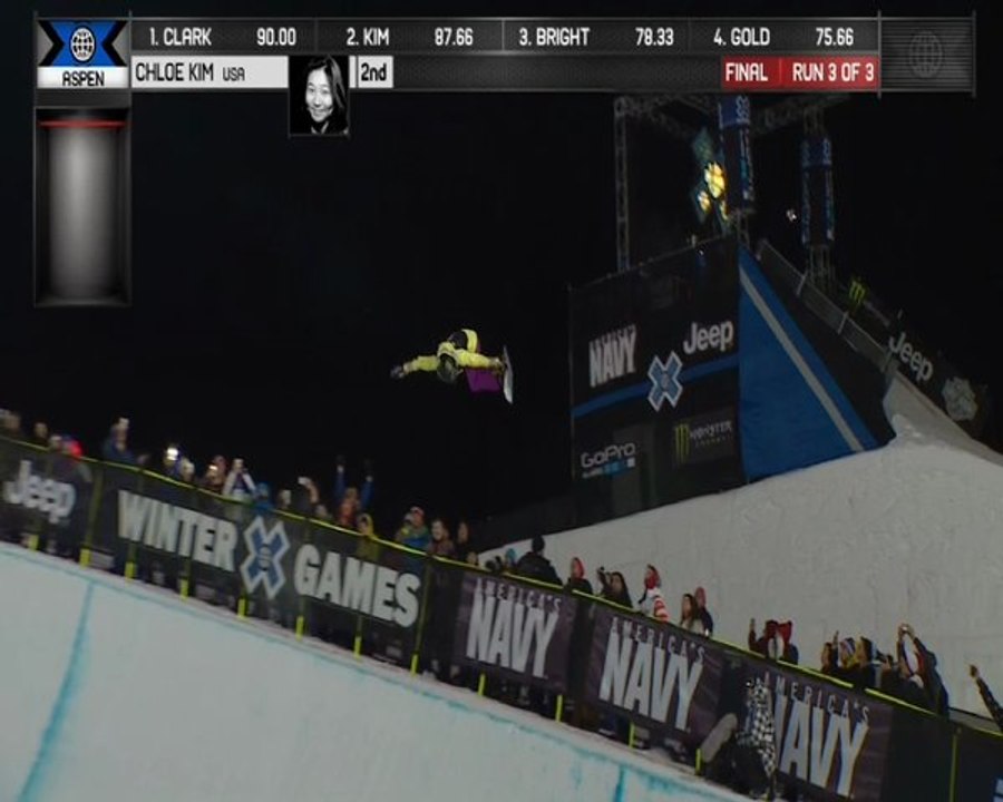 X Games Ski Superpipe F - Victoire de Chloe Kim
