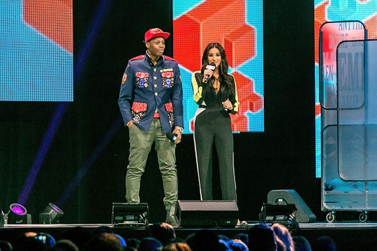 Shay Mitchell and Kardinal Offishall hosting at We Day 2015