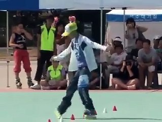 Korean Girl with Slalom Skills