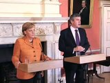 Gordon Brown welcomes Angela Merkel to Downing Street