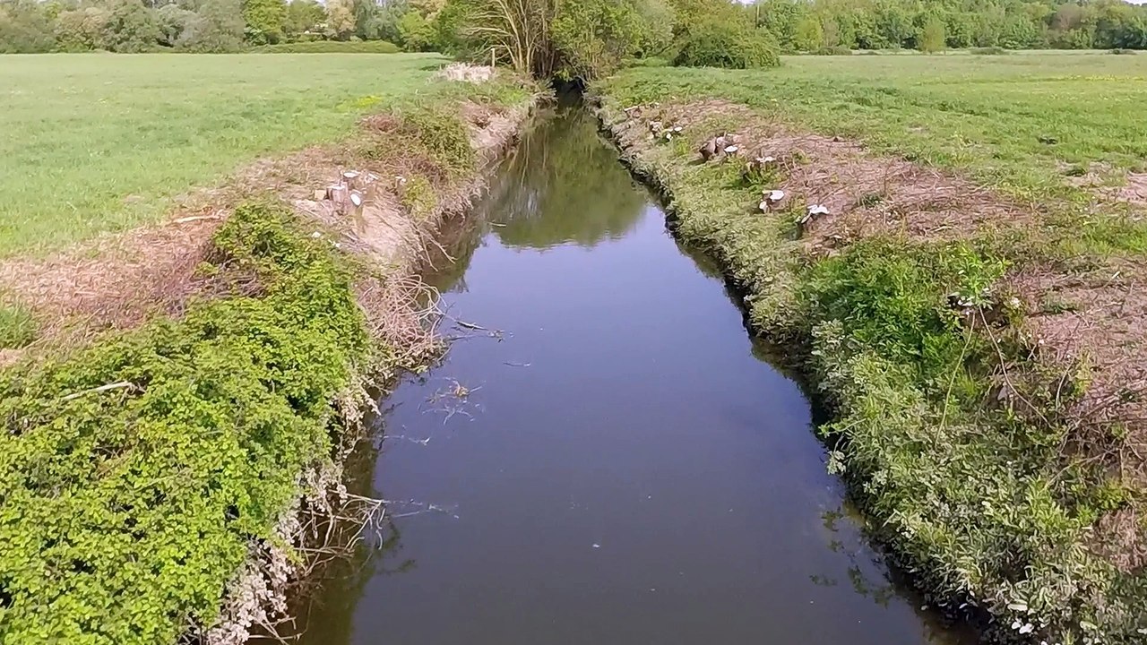 Drone shooting country and river