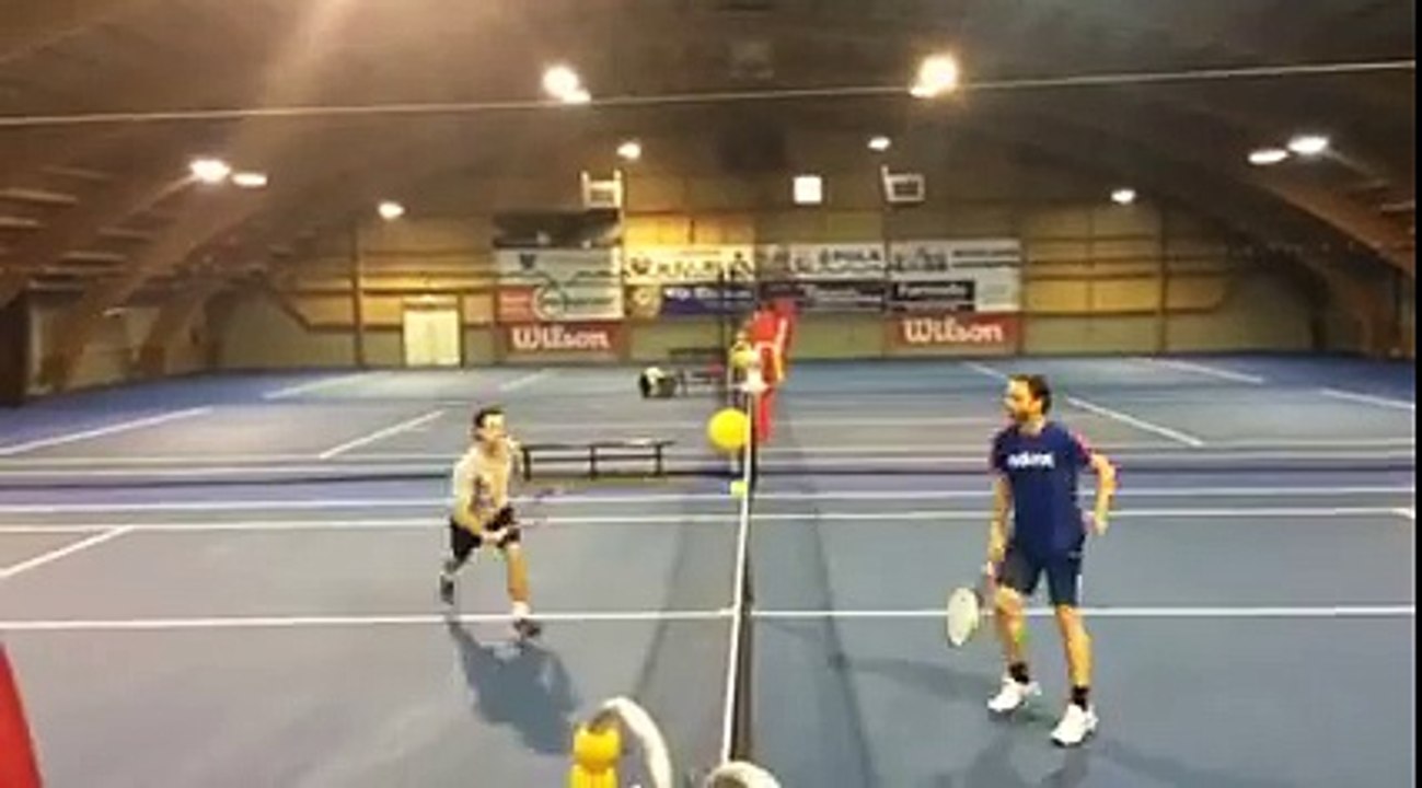 Intense tennis workout