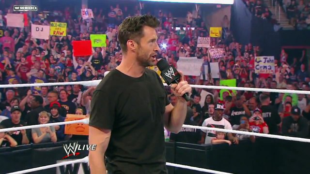 Raw - Raw Guest star Hugh Jackman is confronted by Dolph Ziggler & Vickie Guerrero