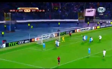 zenit-sevilla Coke incredible mistake (clear chance)