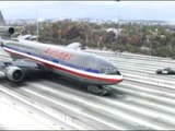 Funny airplane landing on highway (high quality)