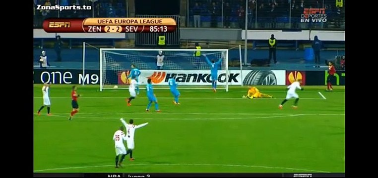 Gameiro goal - Zenit 2-2 Sevilla FC - Europa League 23/04/2015