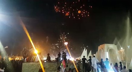 fireworks at jinnah ground celebrating NA246 victory