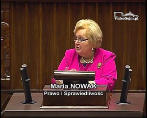 Poseł Maria Nowak - Wystąpienie z dnia 22 kwietnia 2015 roku.