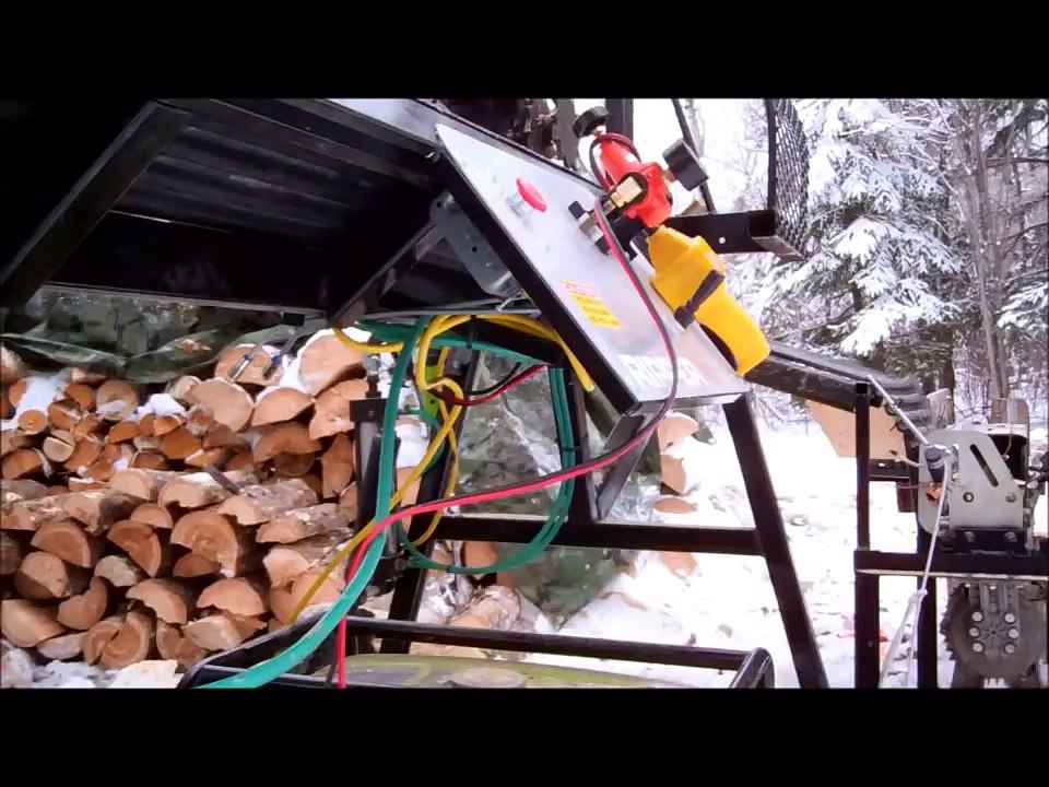 Custom Fabricated Homemade Firewood Processor Cheap and Easy Way to Cut Wood