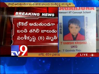 6yr old dies after hit by cricket ball in Hyderabad