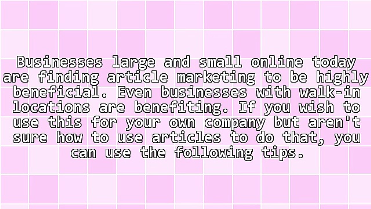 Are You Lost About Article Marketing? Check Out These Tips!