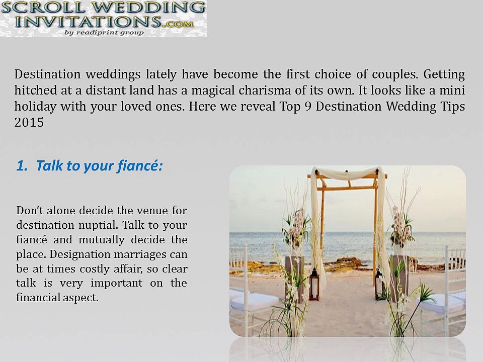 Top 9 Destination Wedding Tips