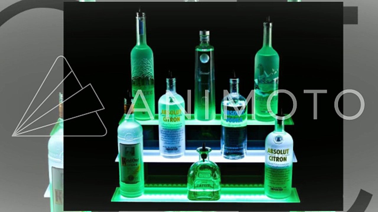 7 Foot 3 Tier LED Liquor Shelf