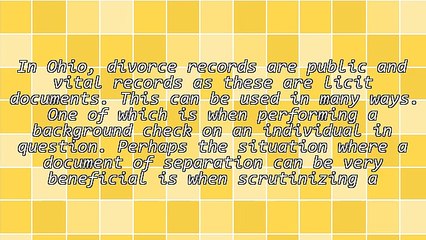 Ohio Public Divorce Records