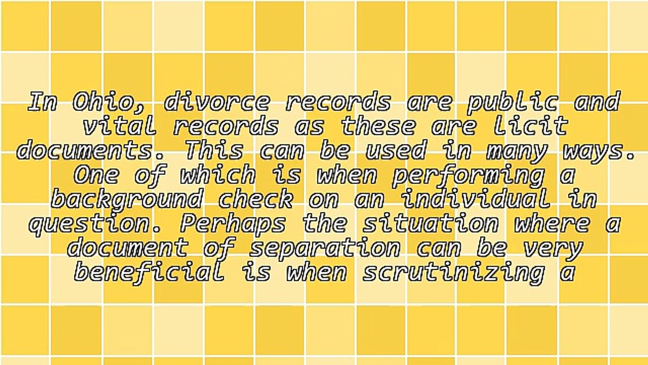 Ohio Public Divorce Records
